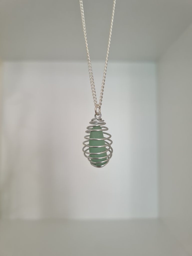 sea foam sea glass necklace