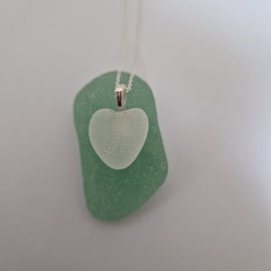 Sea glass heart necklacerare