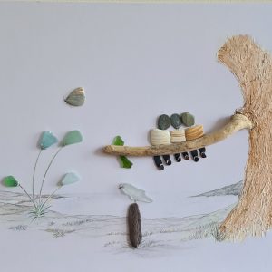 close up sea glass art