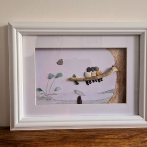 Handmade sea glass artwork