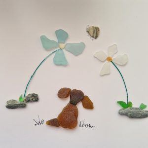 Sea glass dog close-up